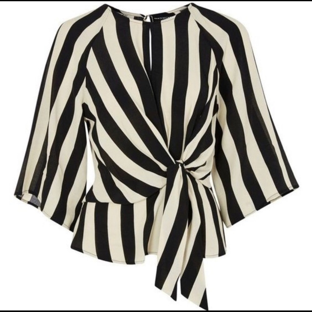Topshop Striped black/white Blouse
